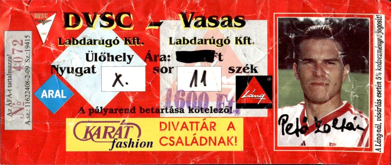 biglietto stadio DVSC - VASAS