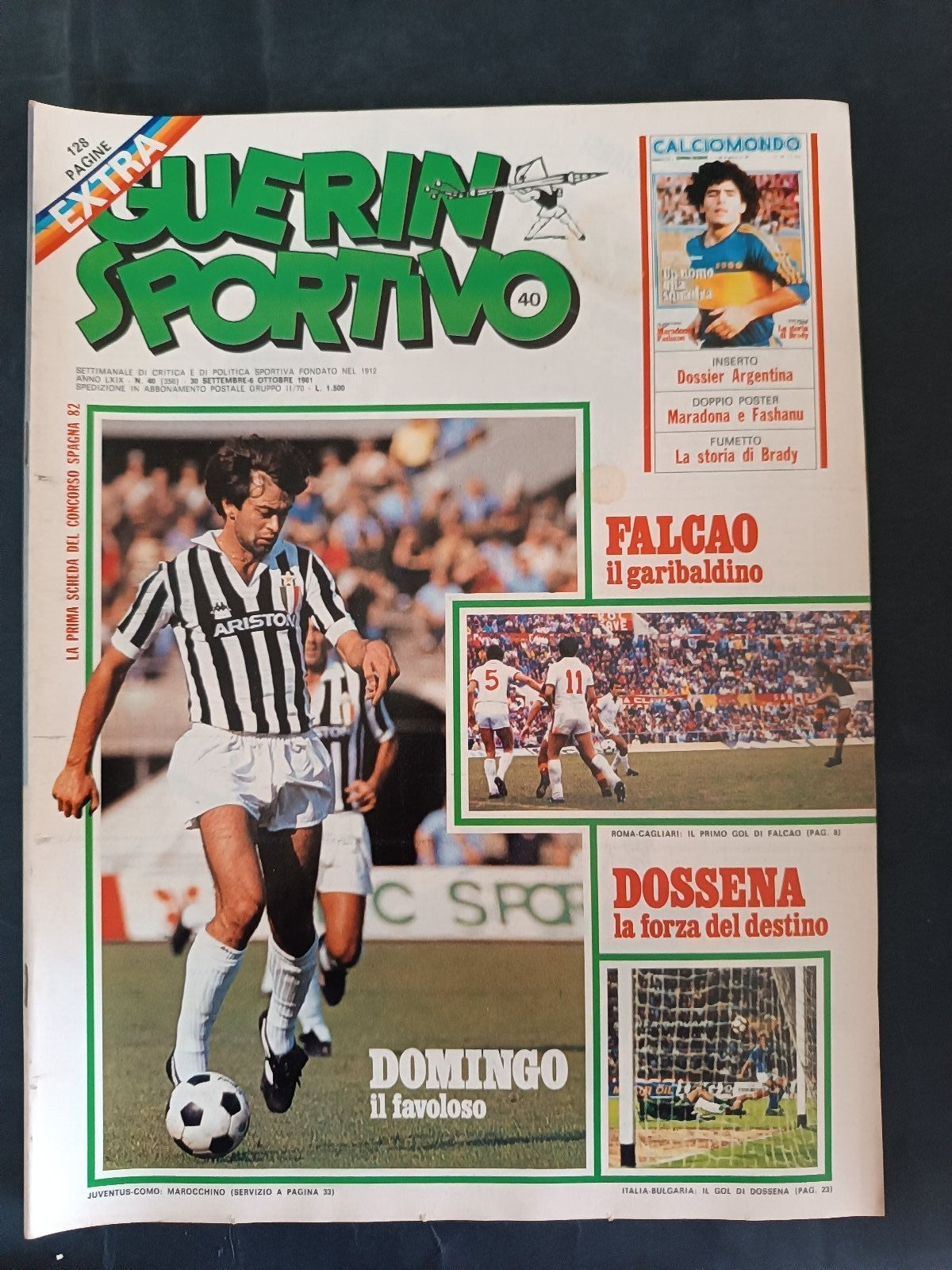 rivista Guerin Sportivo anno LXIX nr 40 1981 con poster Maradona