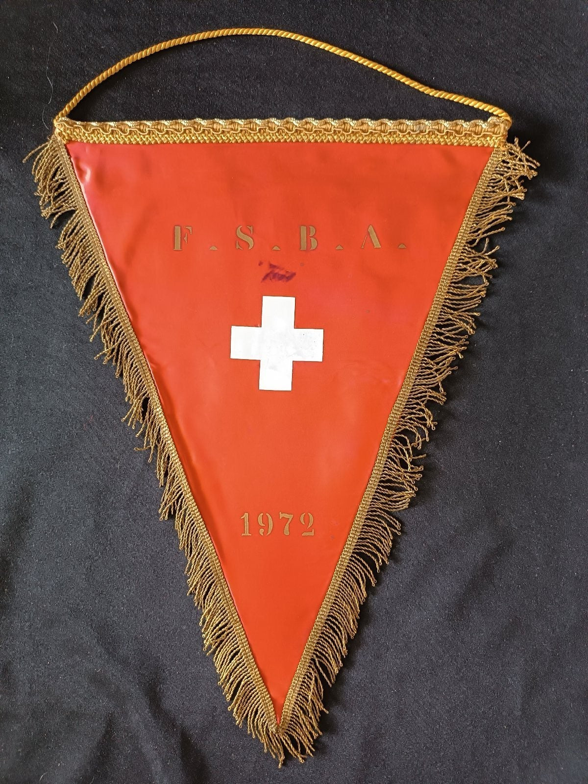 Gagliardetto Pennant Svizzera FSBV 1972 Basket Vintage