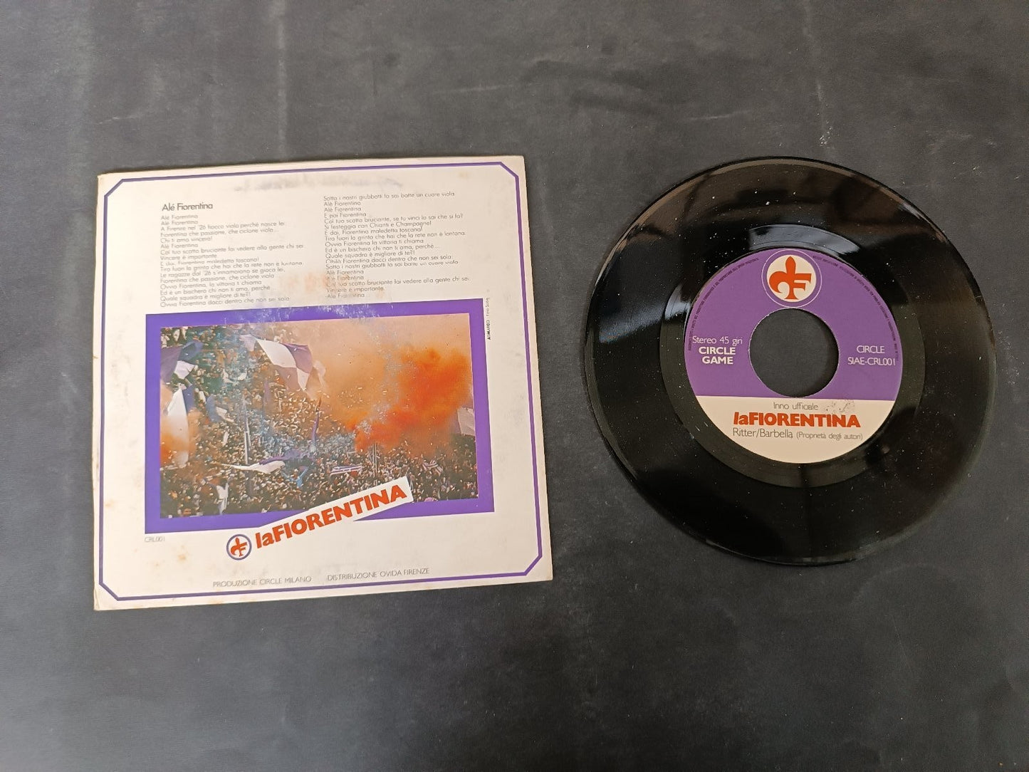 disco 45 giri La Fiorentina inno ufficiale Ritter
