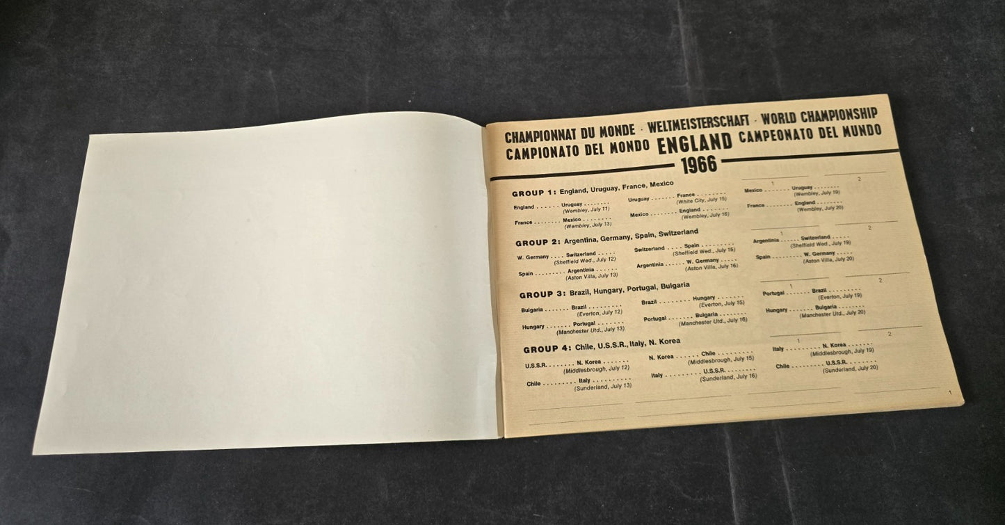 Programma Campionati del Mondo di Calcio 1966 multilingue Top Player & Rookie