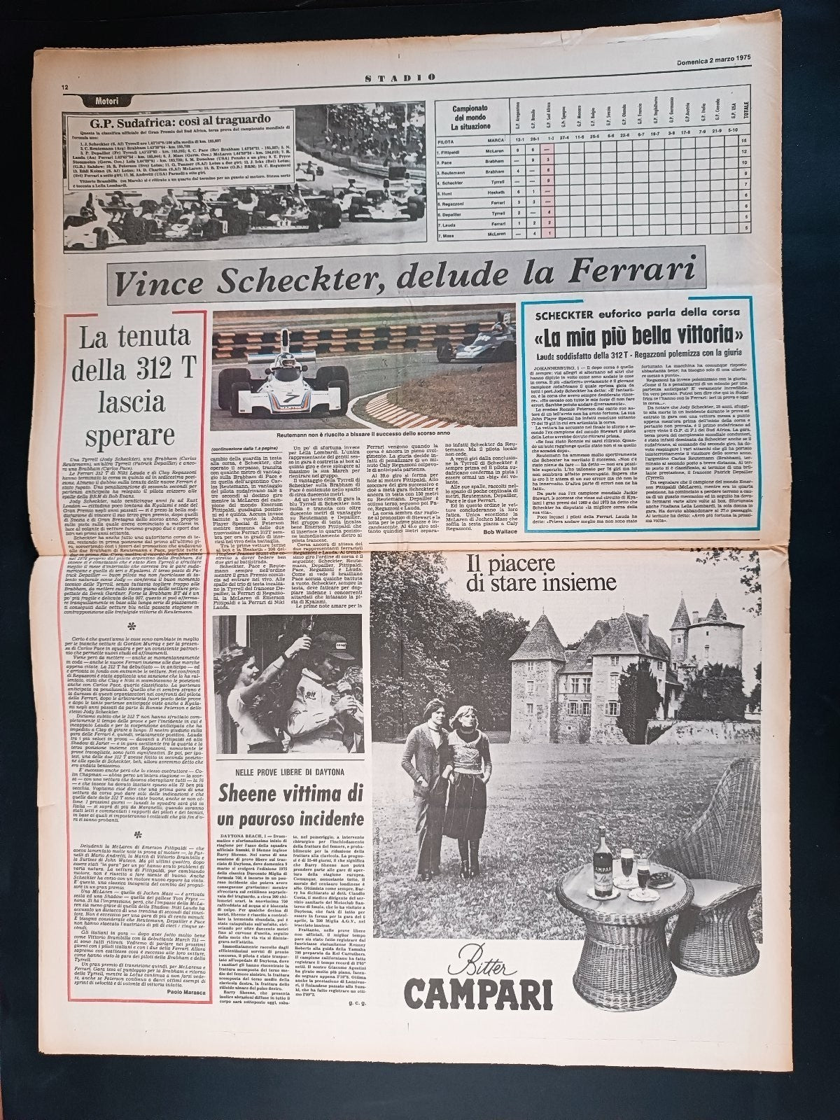 Quotidiano Sportivo STADIO SPORT numero 8 anno 1975 - Cane