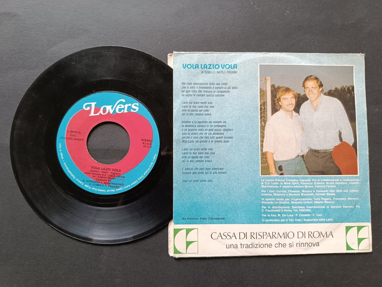 Vinile 45 giri VOLA LAZIO VOLA Inno ufficiale Lazio 83/84