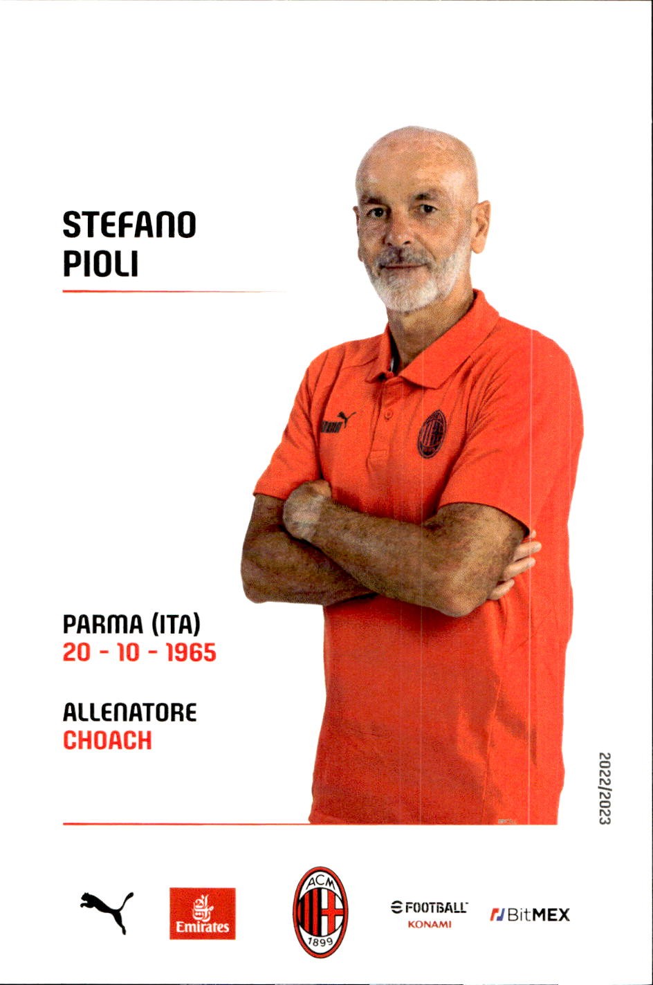 cartolina postcard Calcio Milan 2022/23 - Pioli