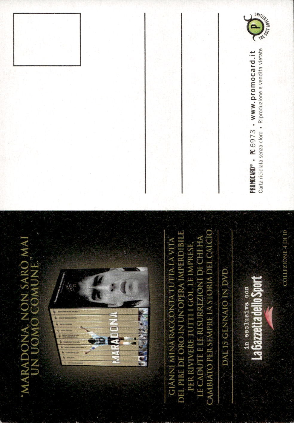 cartolina calciatori Maradona promocard 6973