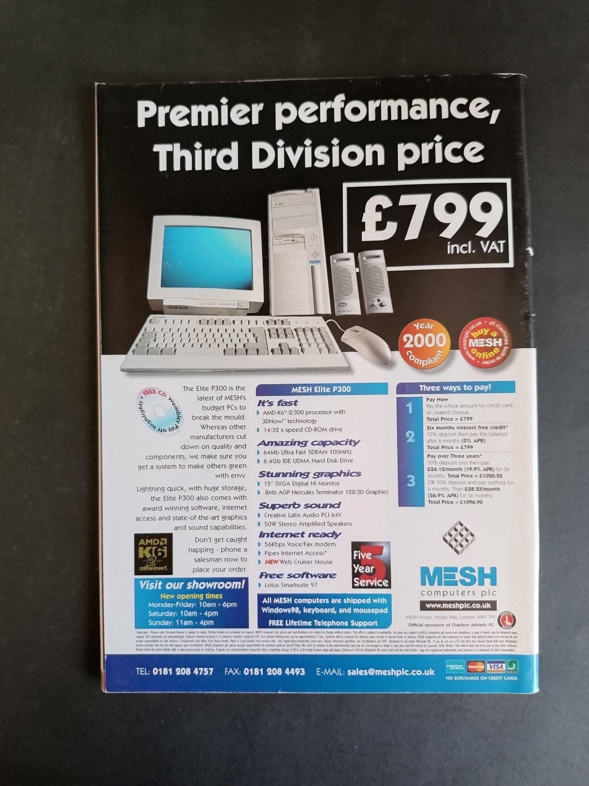 programma calcio Charlton Athletic vs Middlesbrough 98