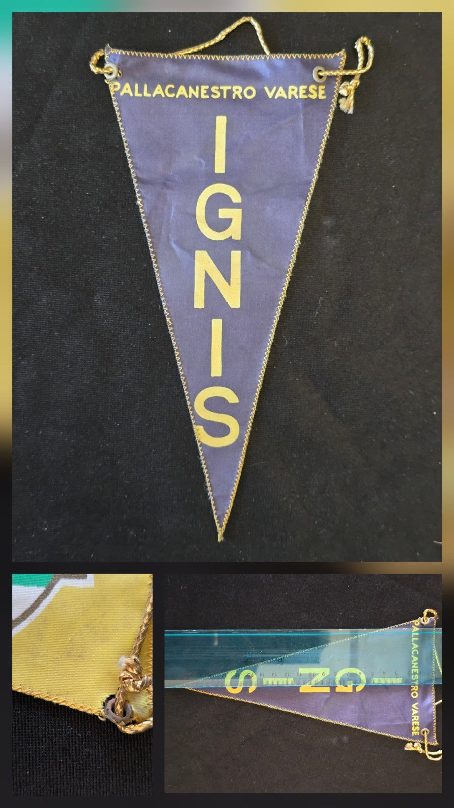 IGNIS Varese pallacanestro BASKET gagliardetto pennant originale anni 60/70