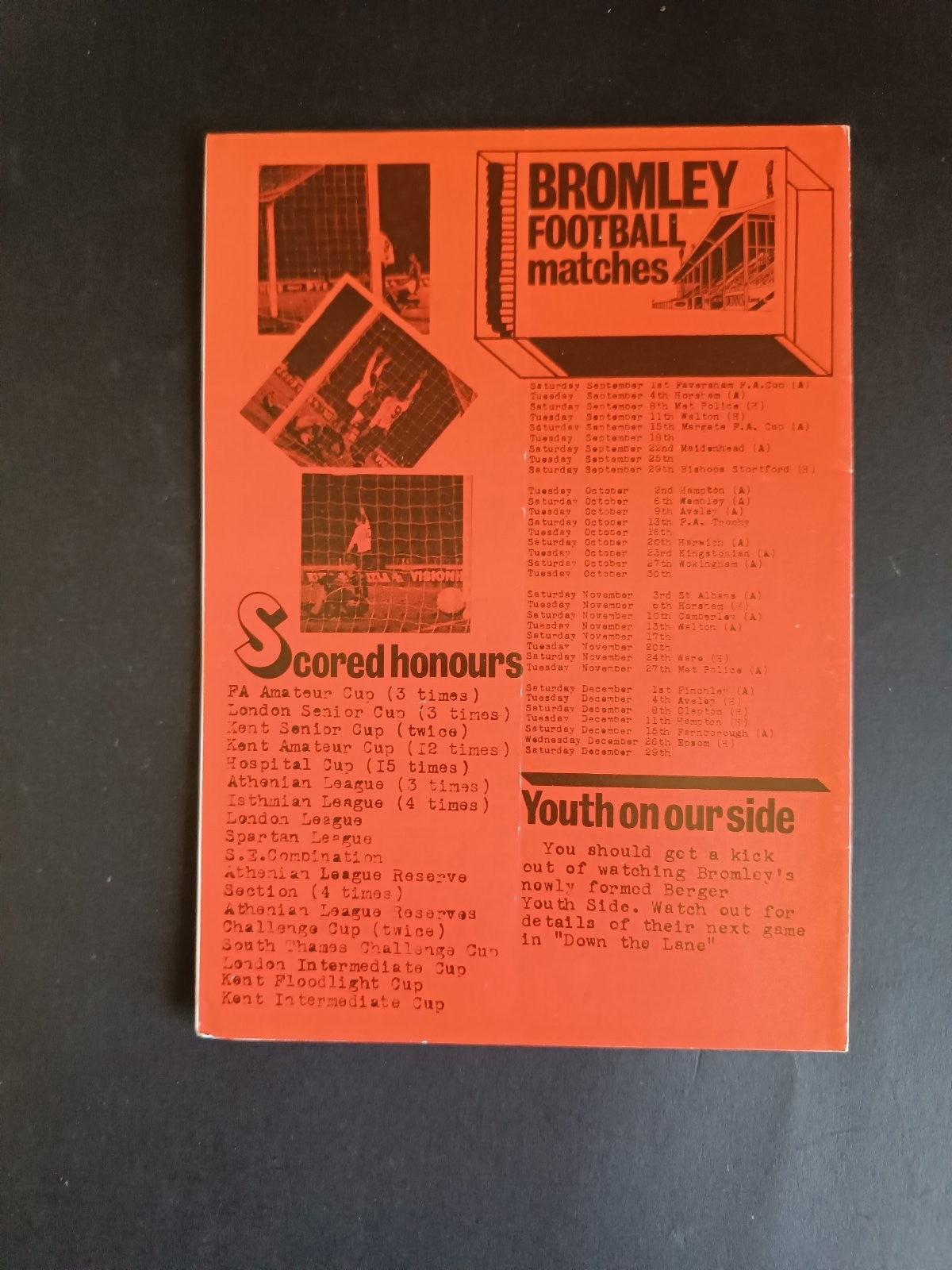 programma calcio Bromley fc programma 1979/80