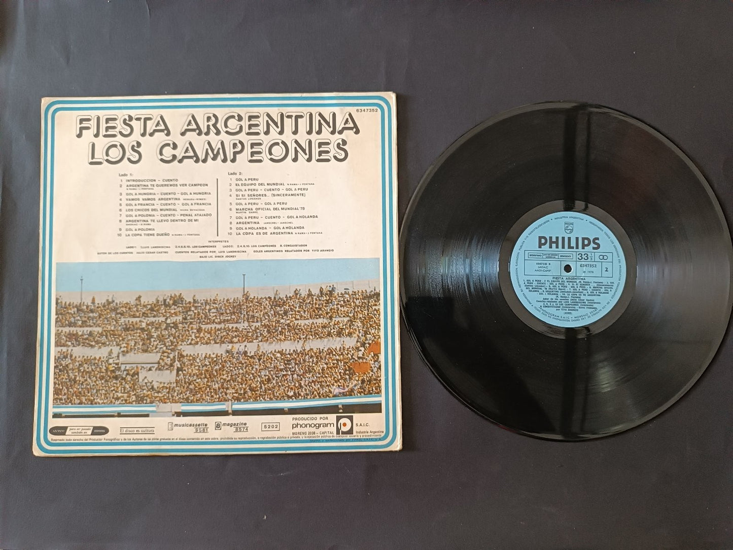 Disco Fiesta Argentina Los Campeones Marcha Oficial Mundial 1978 Philips
