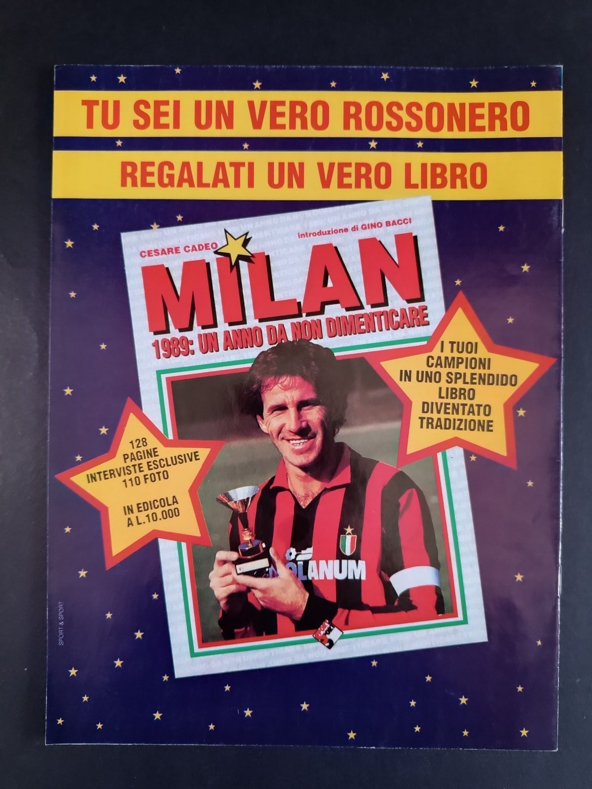 programma ufficiale OGGI MILAN 12 marzo 1989 Juventus copertina Gullit
