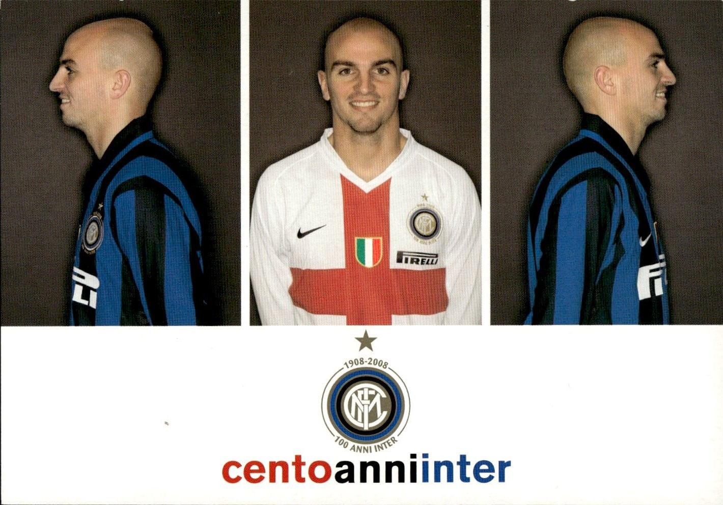 cartolina calciatori 100 anni Inter Cambiasso