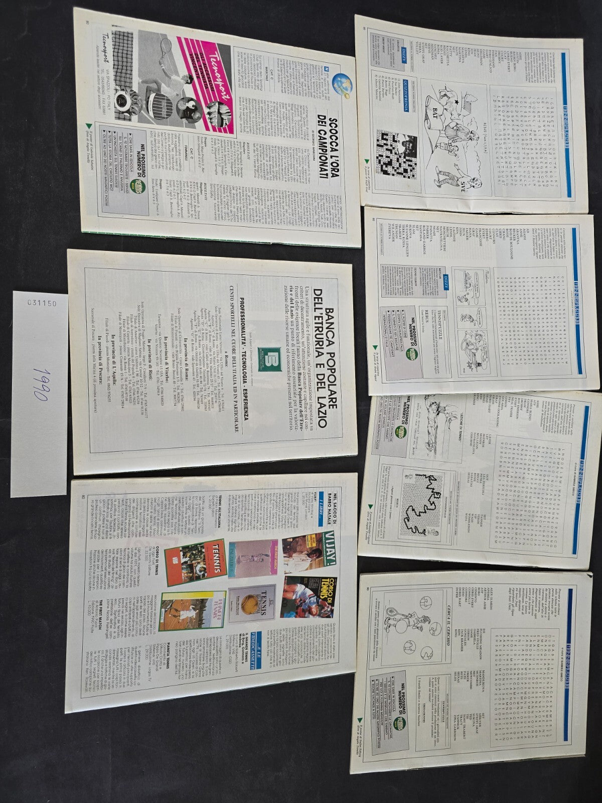 Riviste Tennis OGGI annata 1990 senza gadget o poster 7 numeri