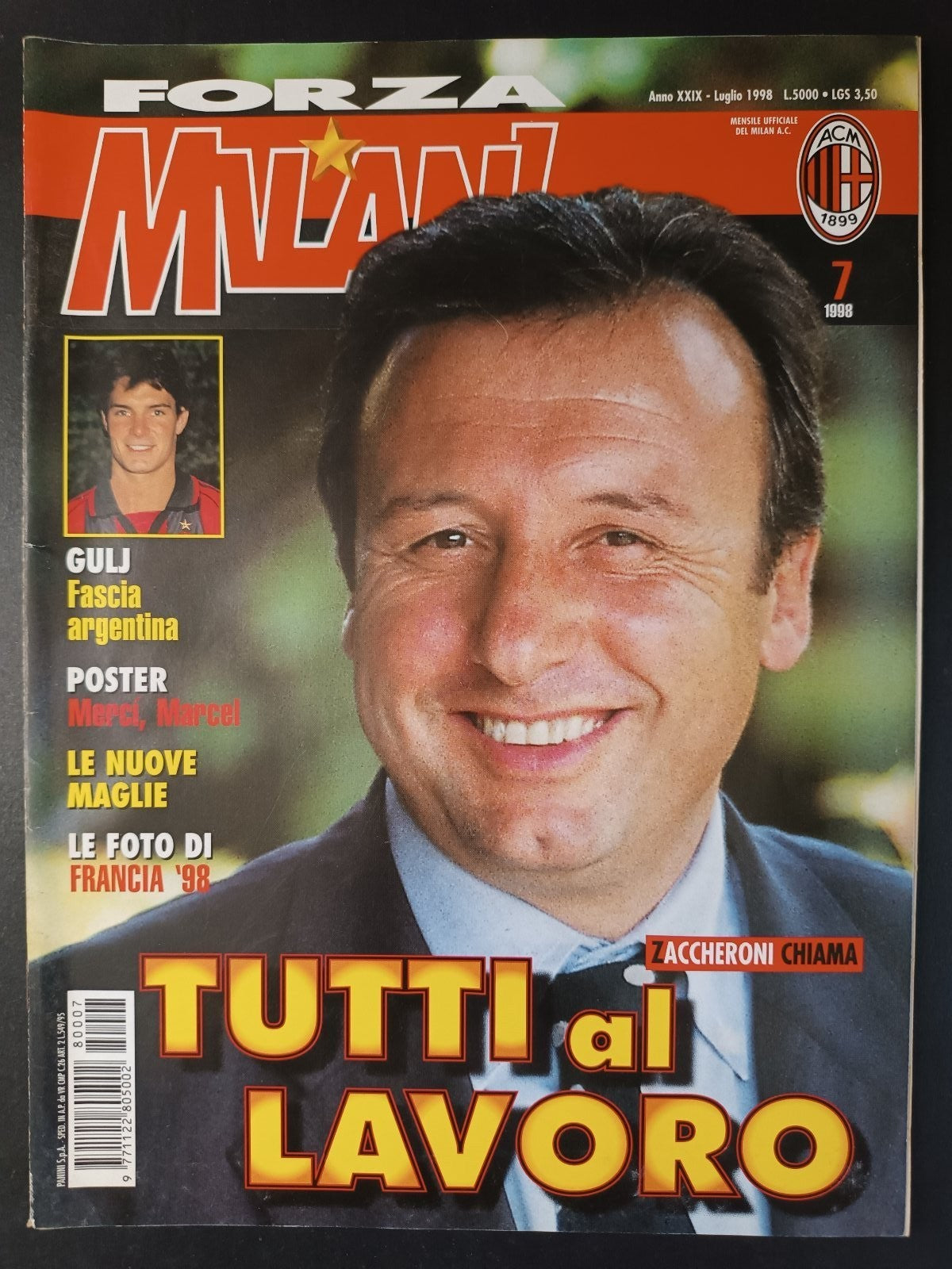 rivista FORZA MILAN - anno 1998 - n 7 Zaccheroni (senza poster)