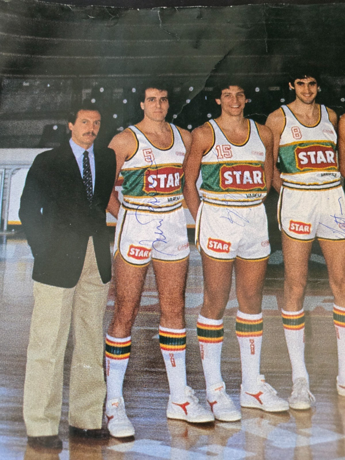STAR Varese Basket anni 80 poster autografato da tutta squadra in originale