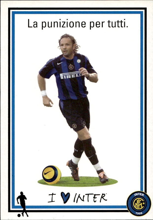 Cartolina calcio calciatore Inter Julio Ricardo Cruz con autografo stampato
