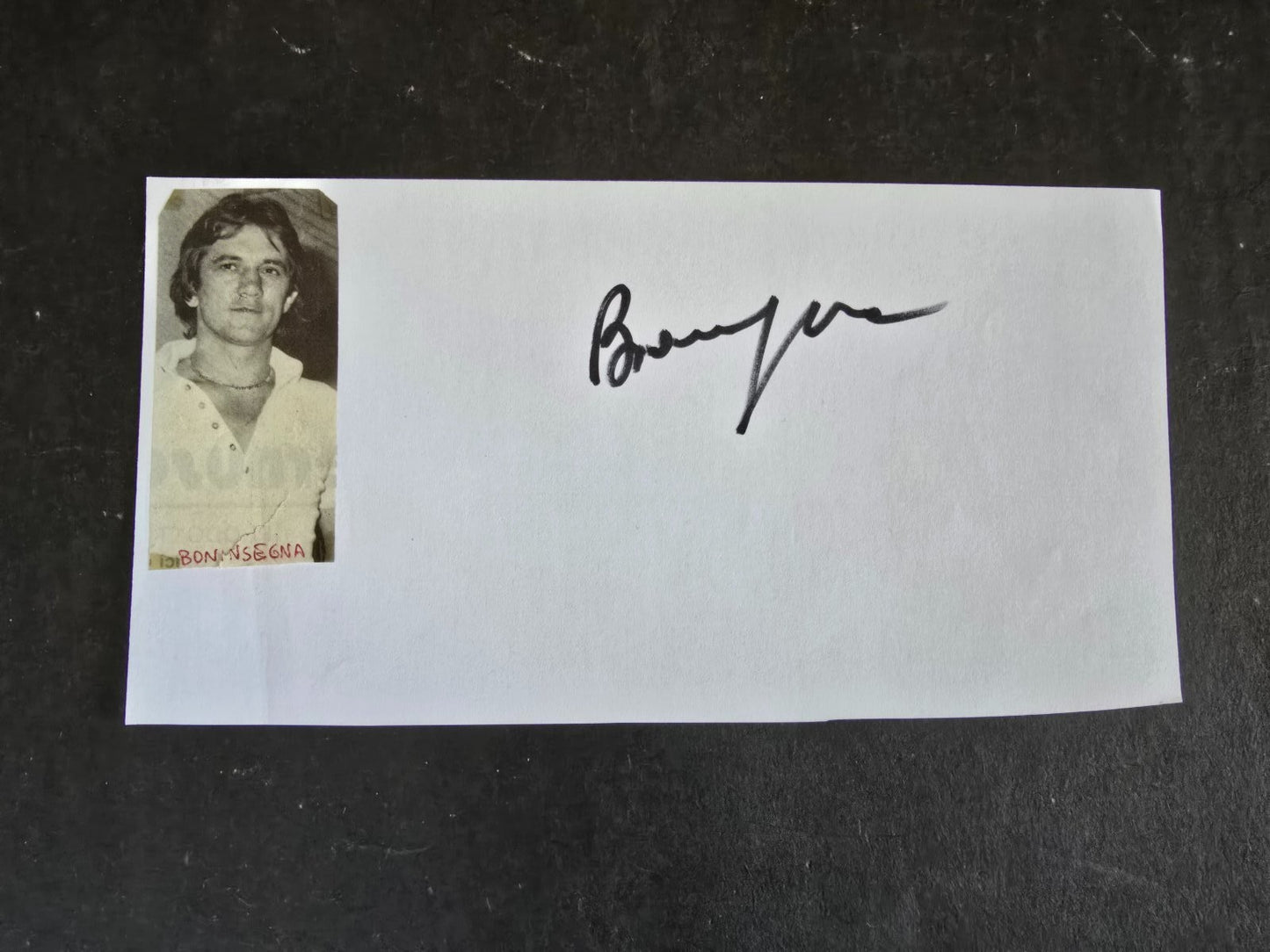 Autografo autograph originale su foglietto Roberto BONINSEGNA BONINMBA