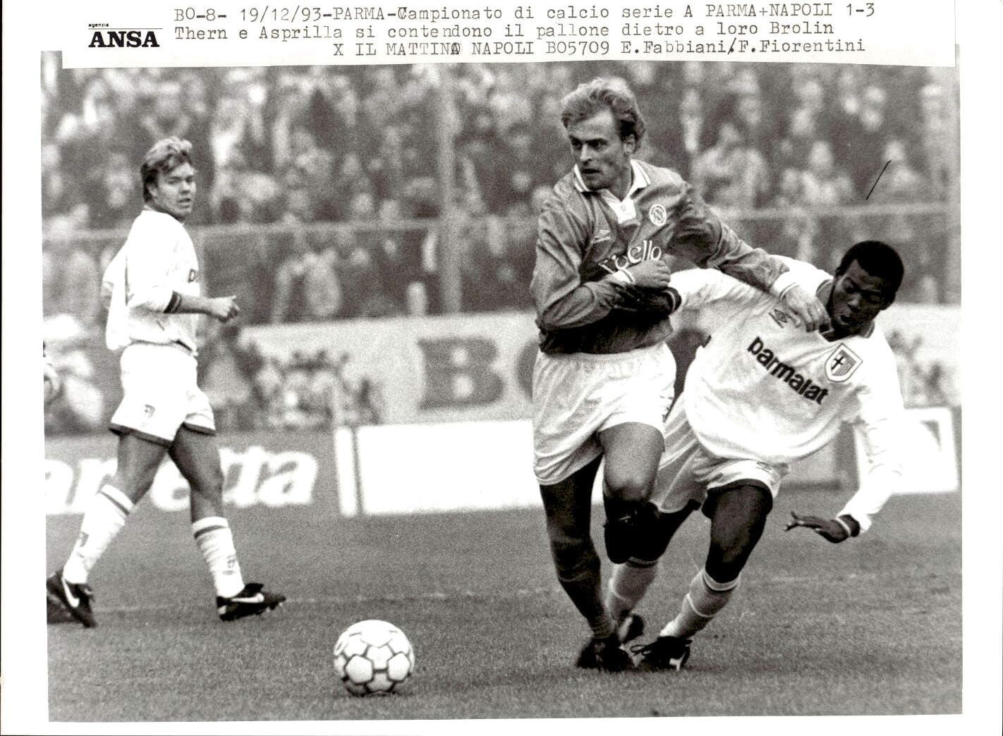 Foto fotografia d'agenzia calciatore squadra calcio Parma-Napoli Thern/Asprilla