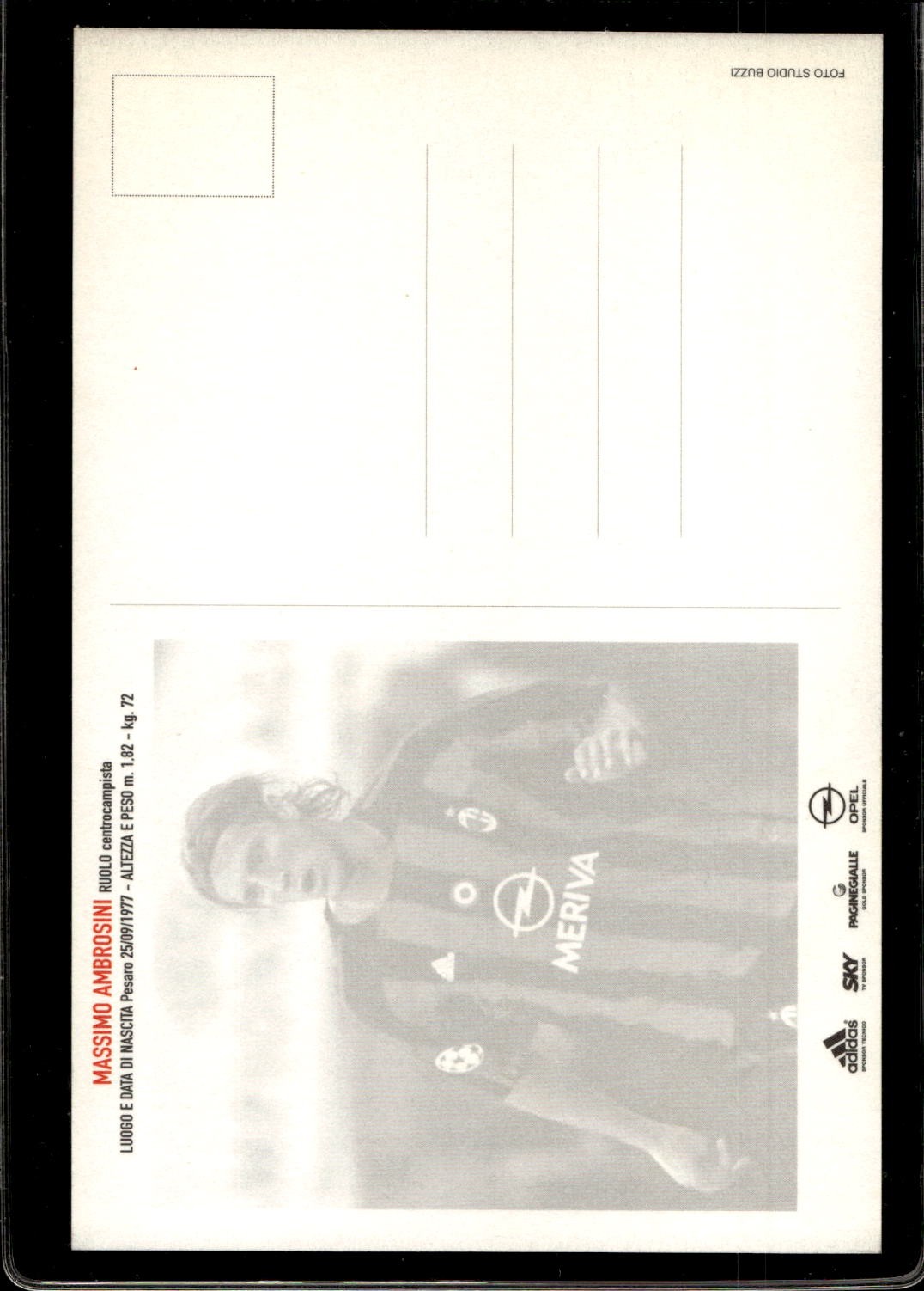 cartolina postcard Calcio Milan con Autografo 2003/04 - Ambrosini