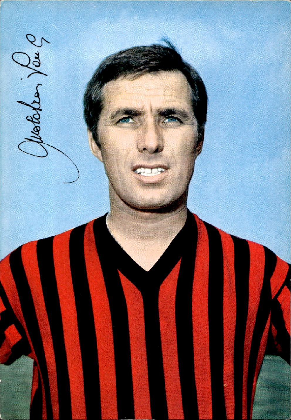 cartolina postcard Calcio Milan Saul Malatrasi