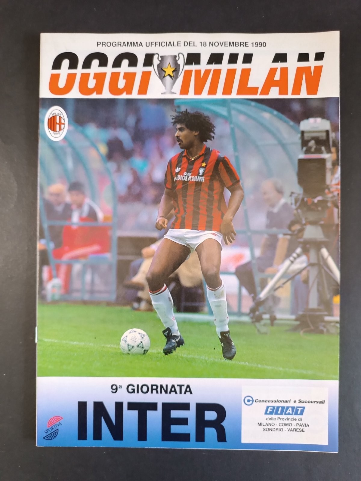 programma ufficiale OGGI MILAN 18novembre 1990 INTER derby 9� giornata Rijkaard