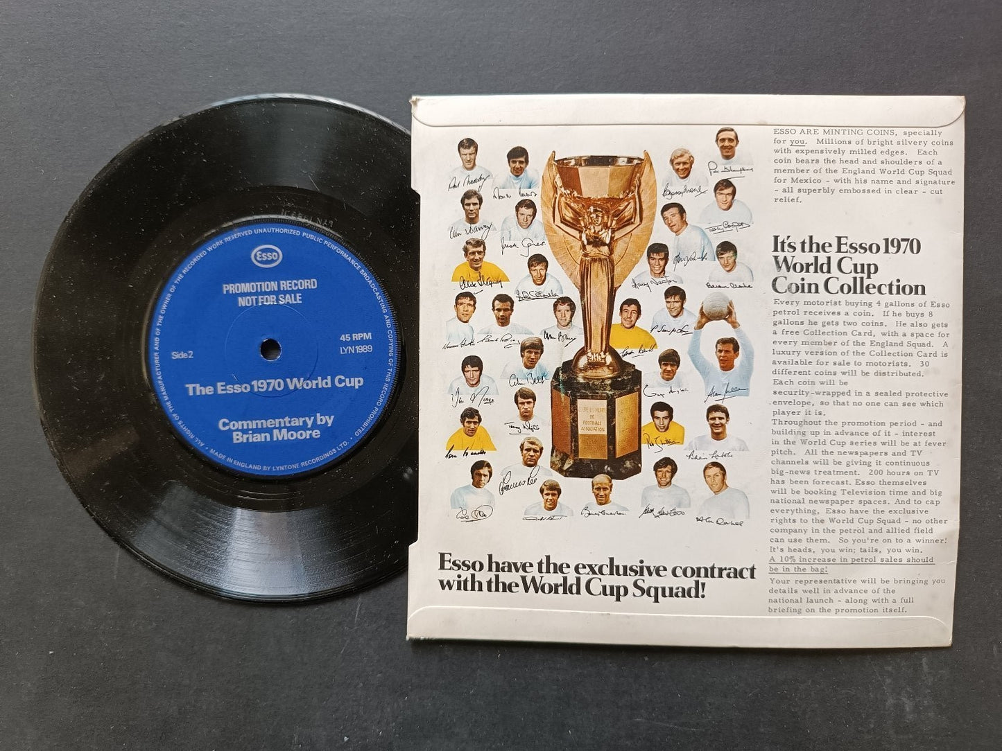 Vinile 45 giri Highlights of the World Cup final 1966/the esso 1970 World Cup