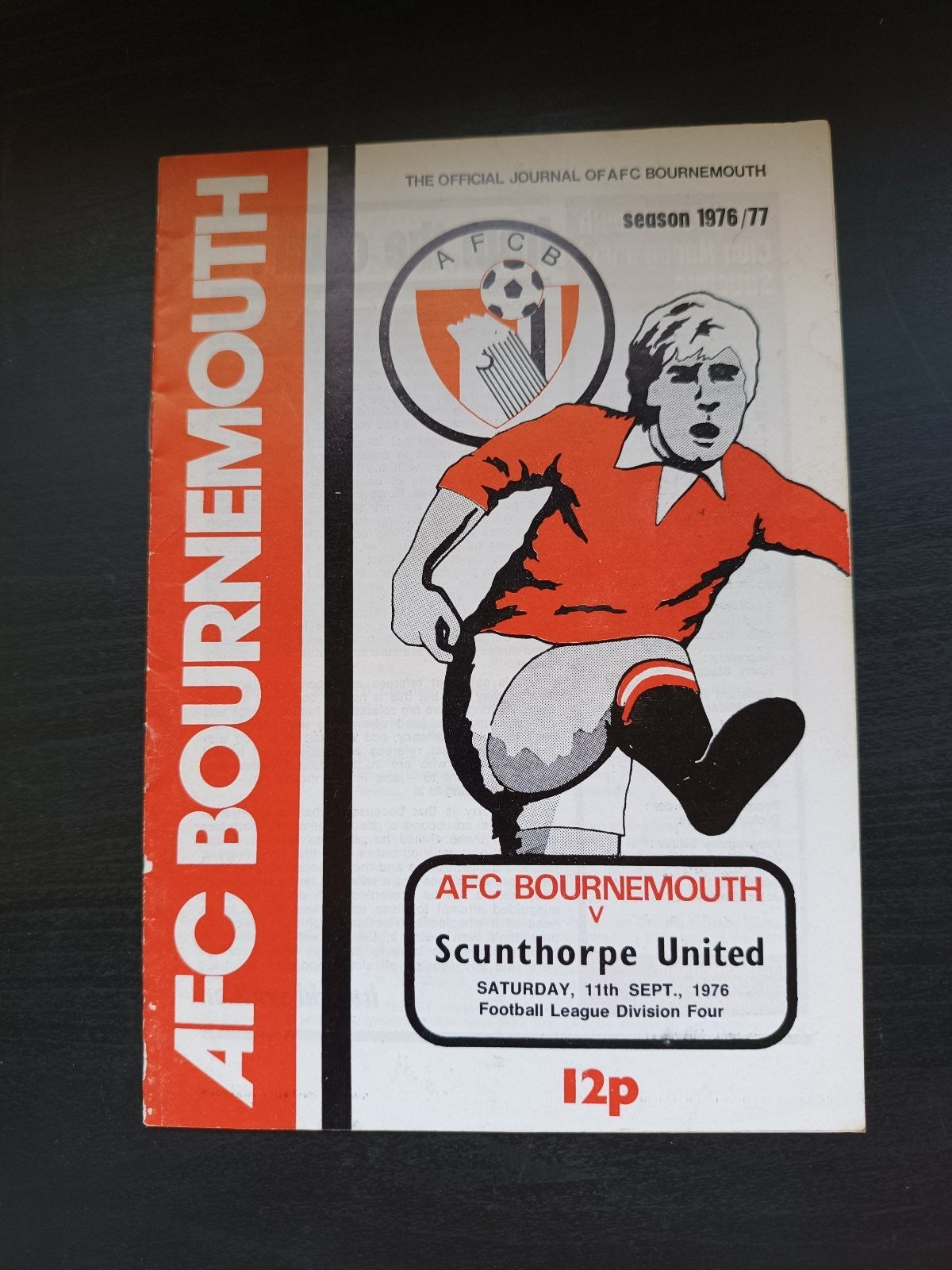 programma calcio AFC Bournemouth V Scunthorpe United 11th 1976