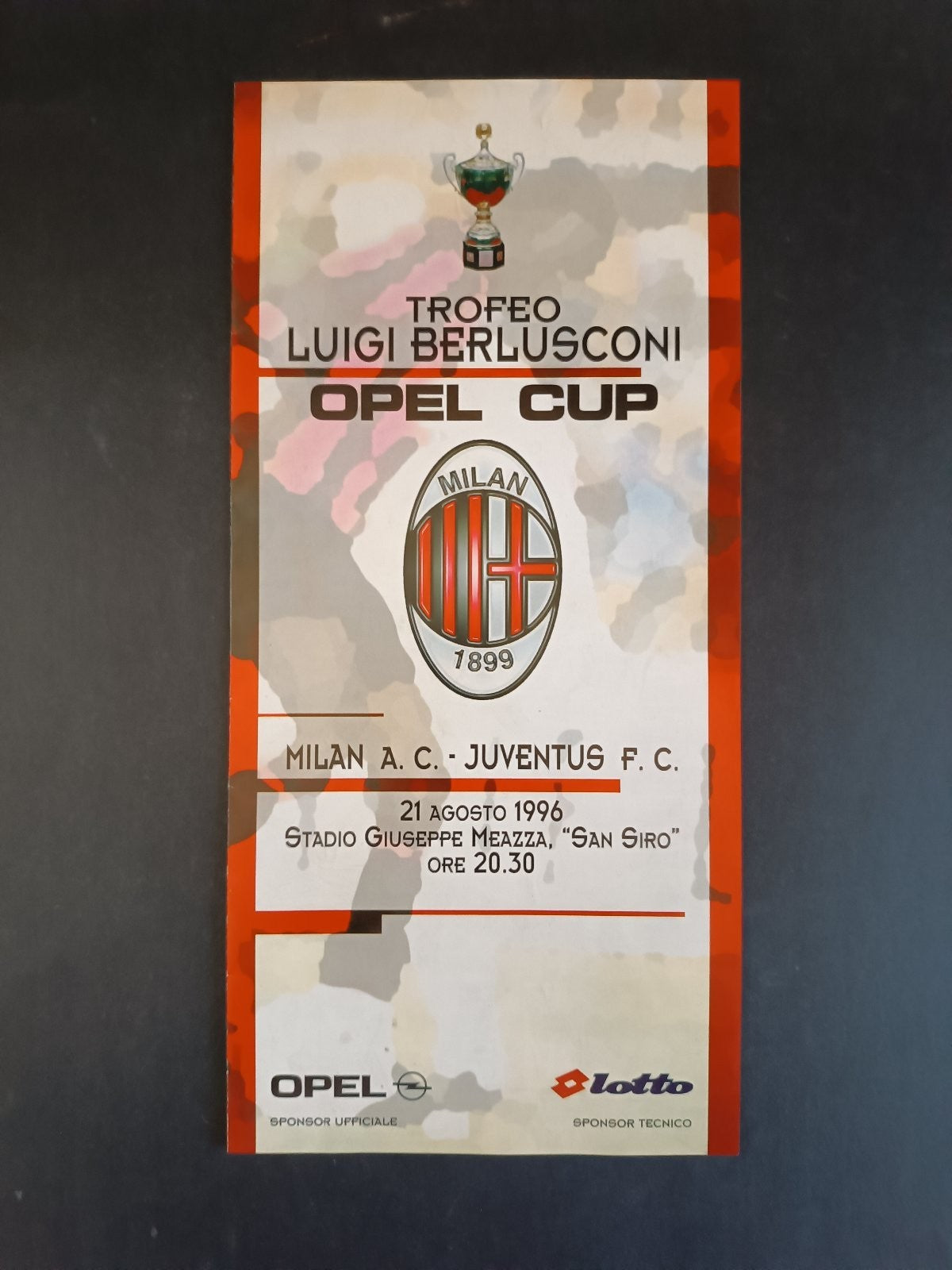 Programma TROFEO LUIGI BERLUSCONI 1996 - Stadio Meazza ;ilna/Juve