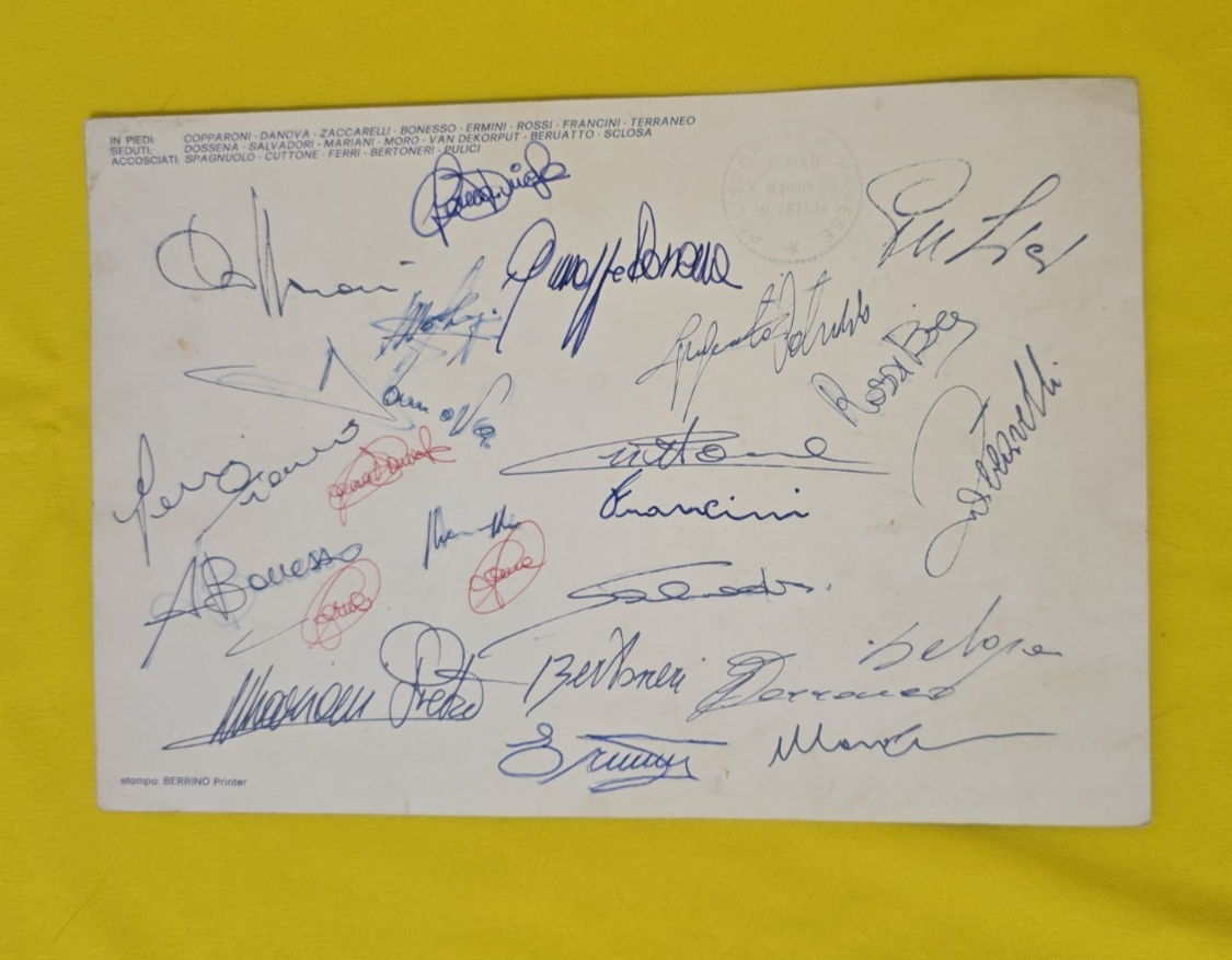 Foto ufficiale Torino calcio Barbero 1981-82 autografi originali della squadra