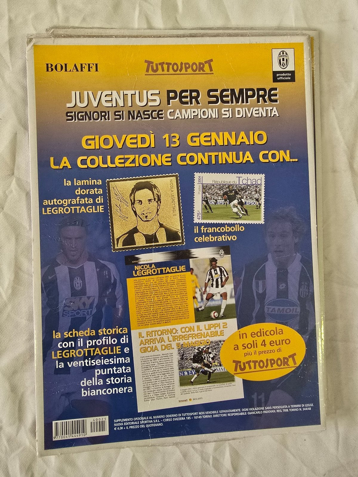 medaglia Juventus per sempre Tuttosport Bolaffi nr 25 Chimenti sigillata