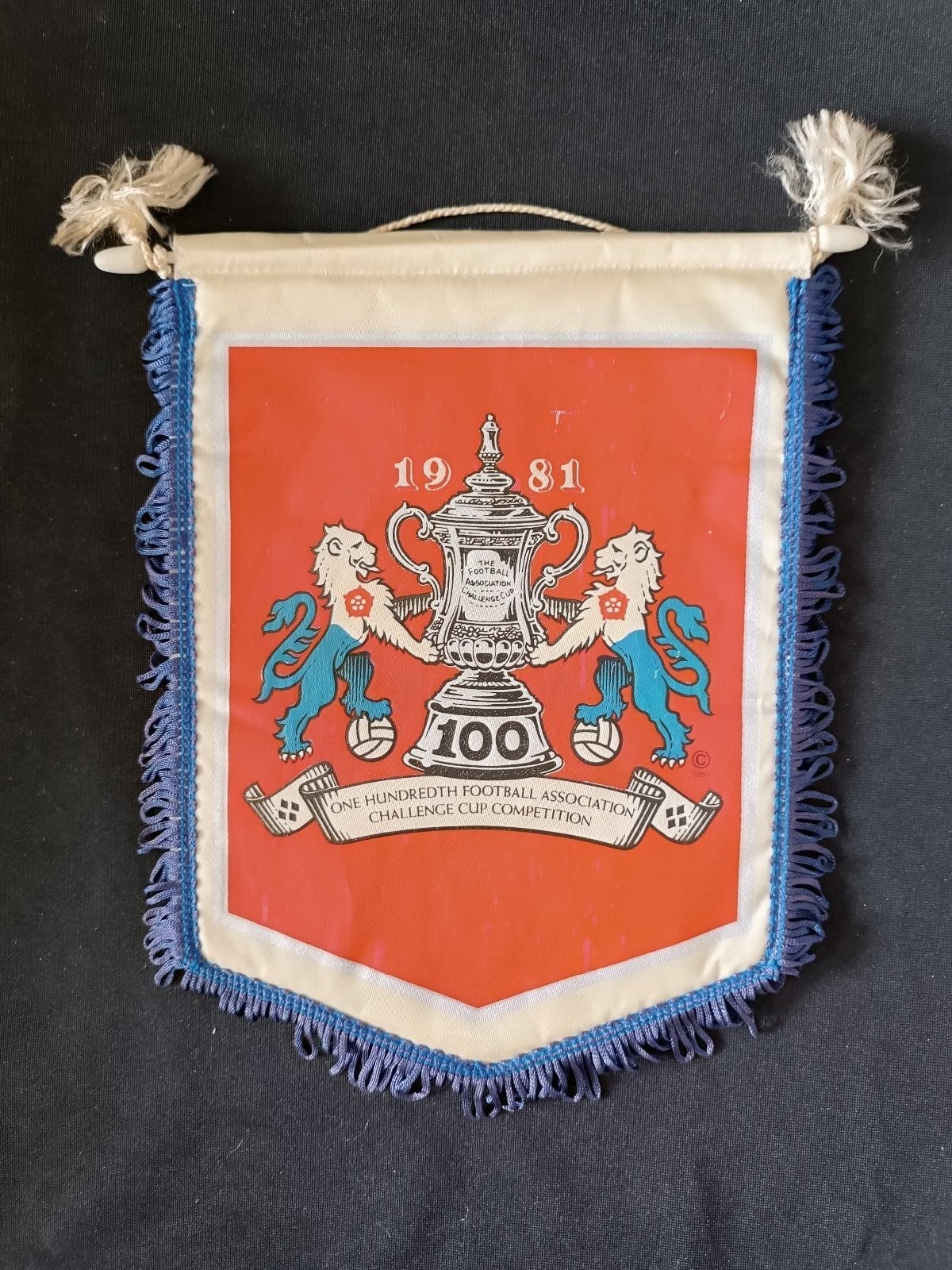 Gagliardetto Pennant FA Cup 100th Edition England 1981 Vintage