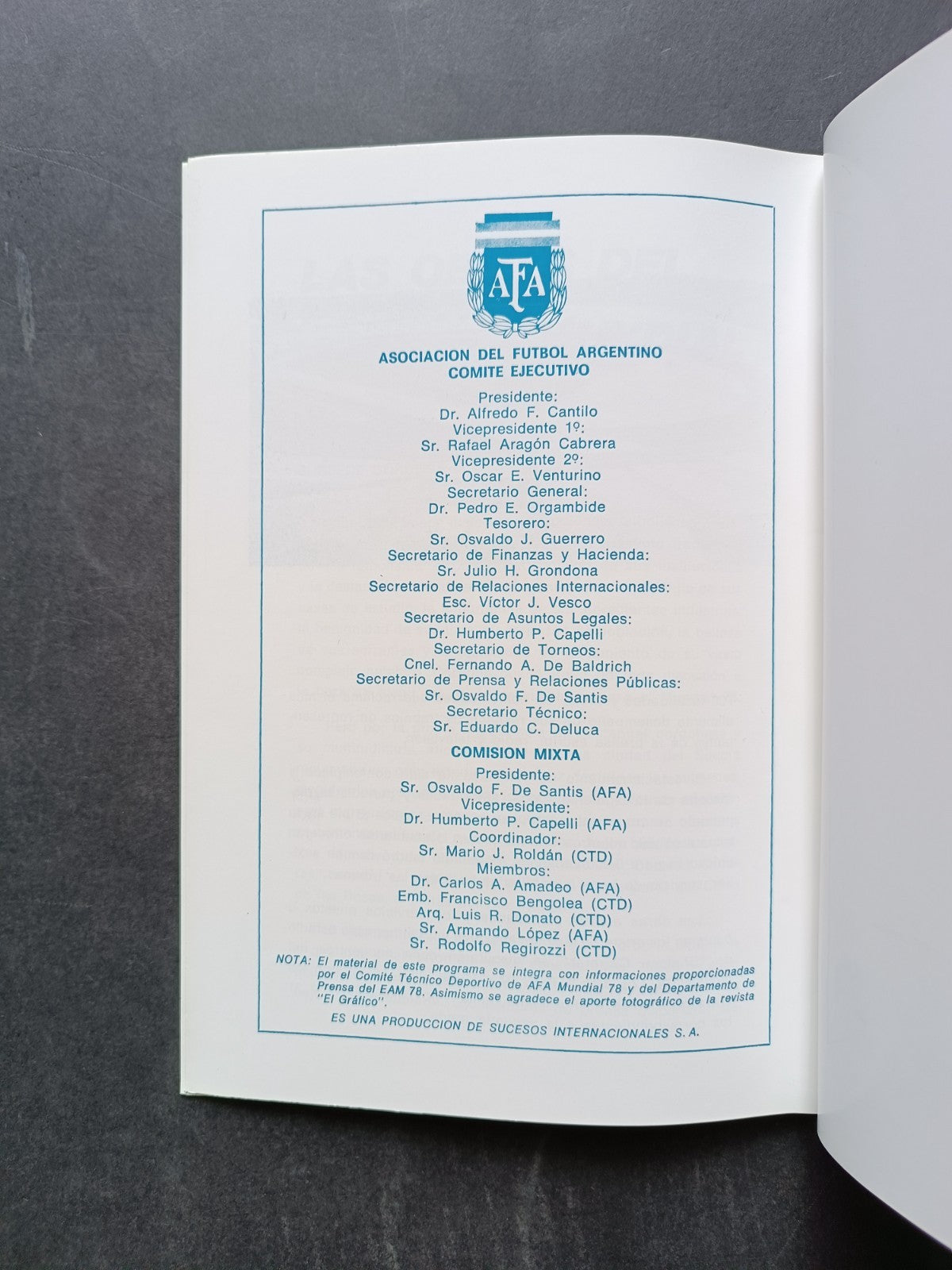 Programma World Cup Argentina 78 Argentina - Inghilterra