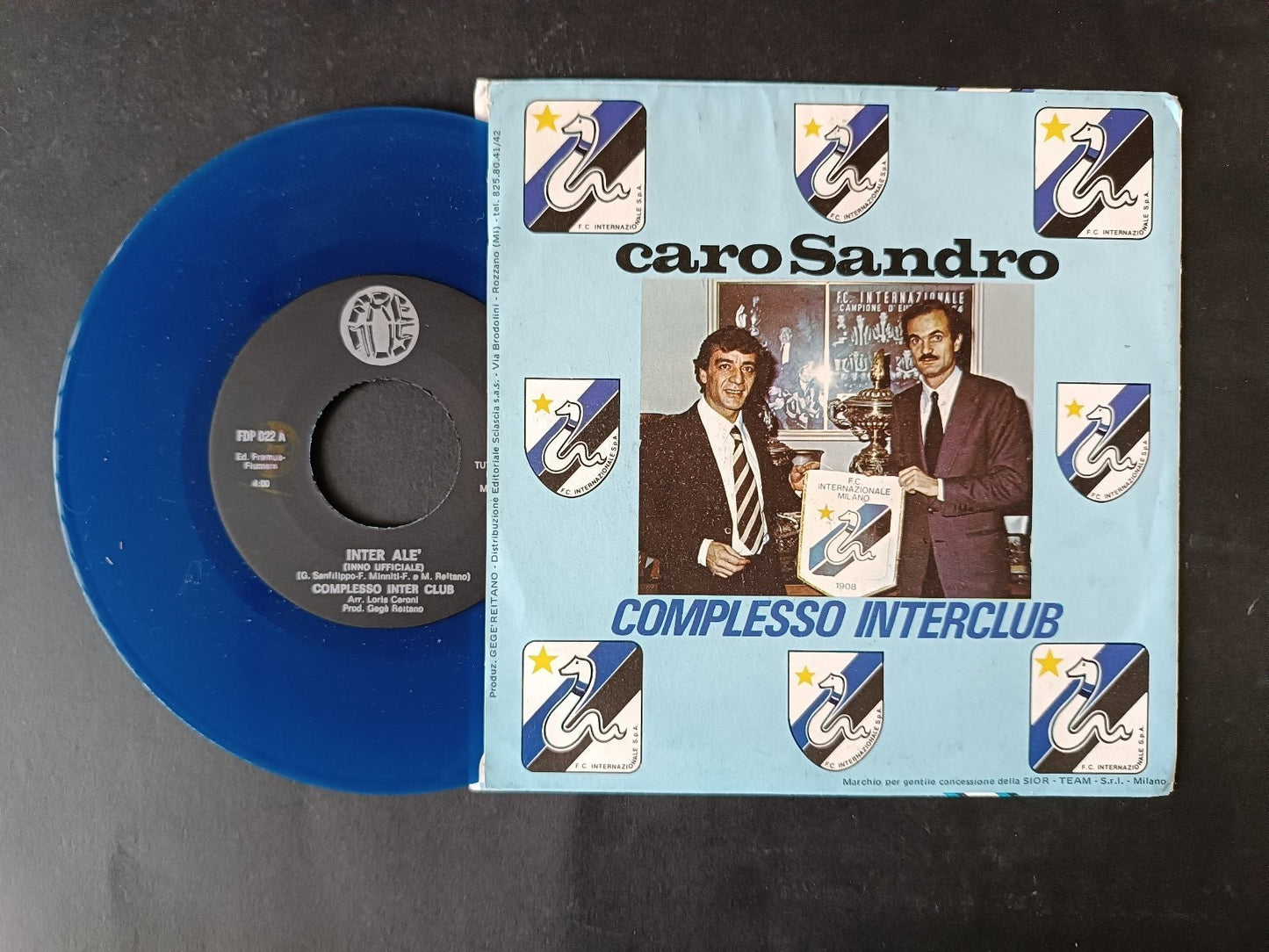 Vinile 45 giri INTER ALE' innfo ufficiale dell'Inter versione originale