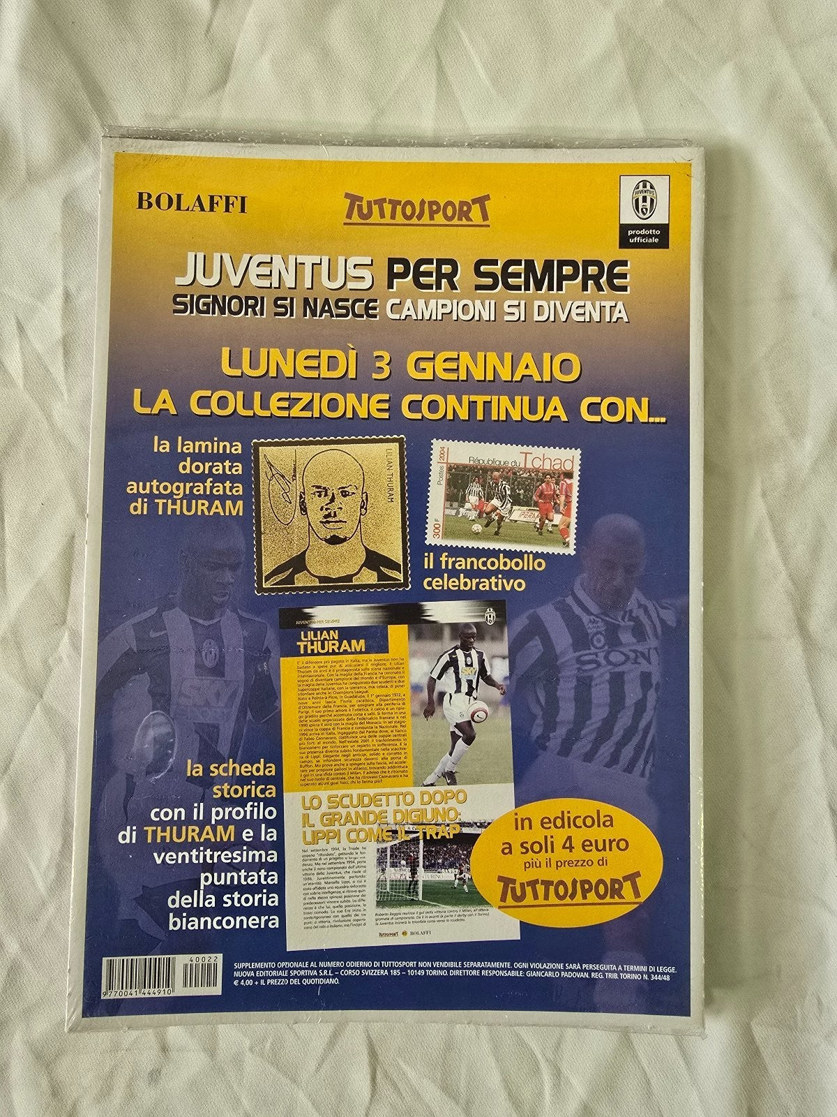 medaglia Juventus per sempre Tuttosport Bolaffi nr 22 Iuliano sigillata