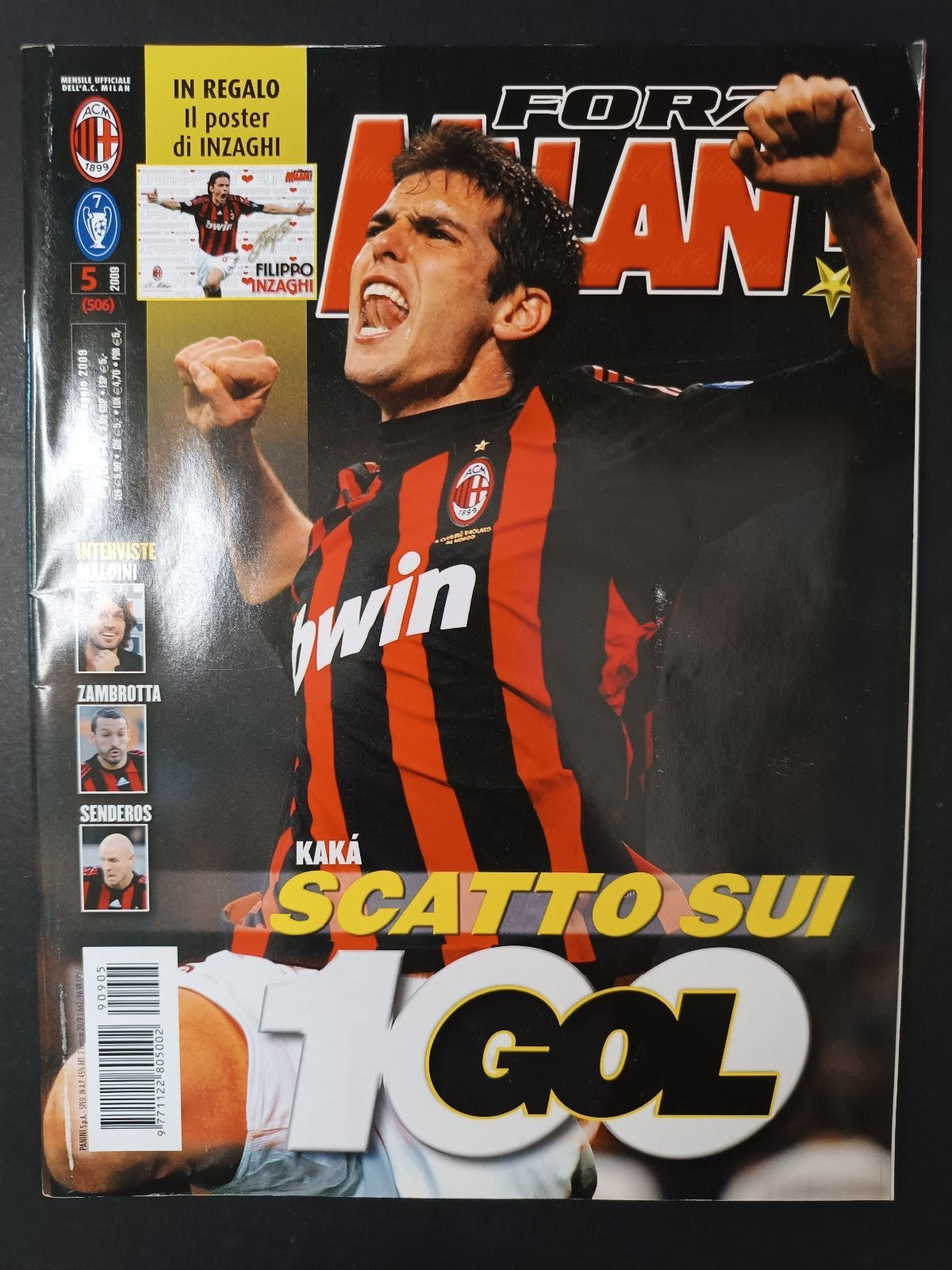 rivista FORZA MILAN - anno 2009 n 5 - Kaka (con poster)