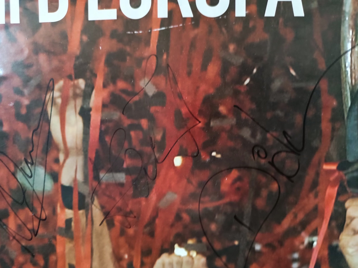Poster AUTOGRAFATO originale CAMPIONI EUROPA 2002-2003 San Siro museo Arisi