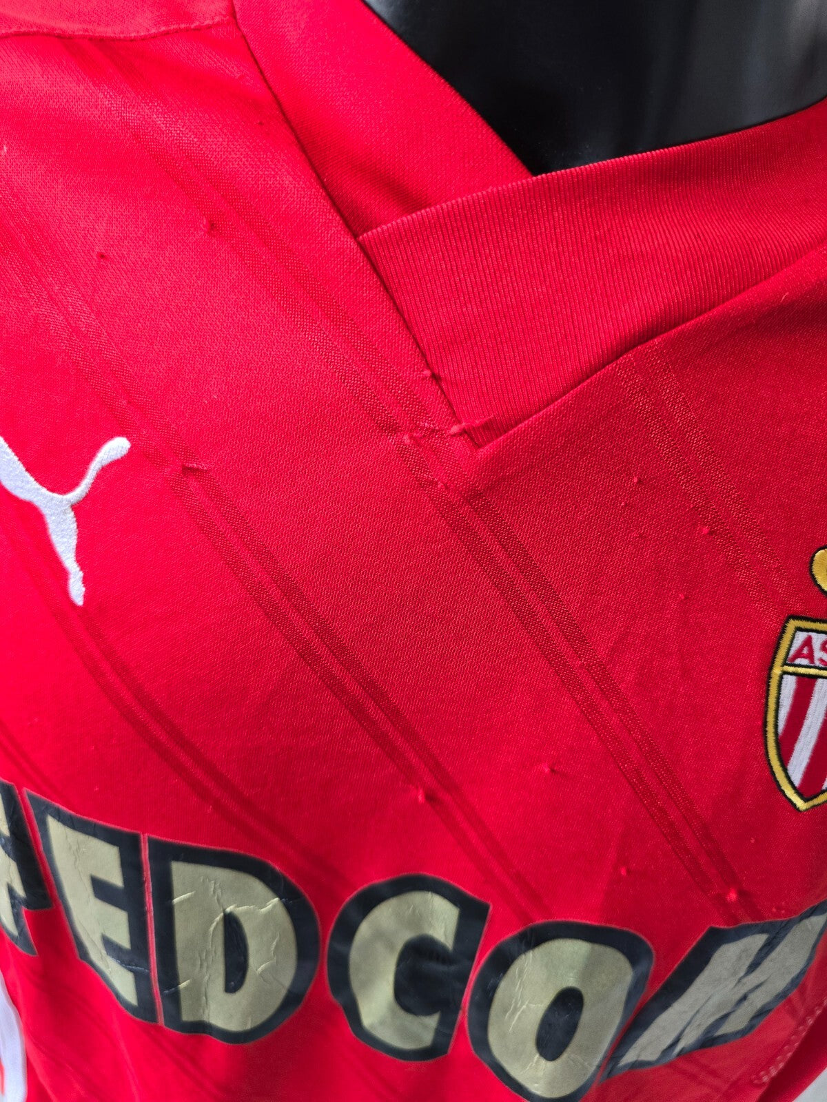 maglia calcio Match Worn Monaco Puma Fedcom 2009/10 Alejandro Alonso 8 tg XL