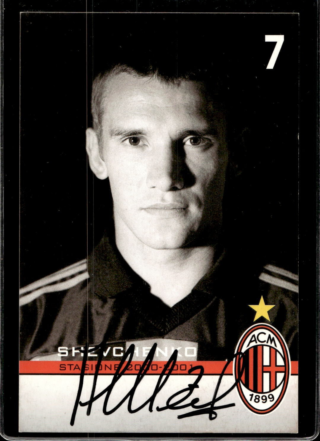 cartolina postcard Calcio Milan con Autografo 2000/2001. - Shevchenko (9