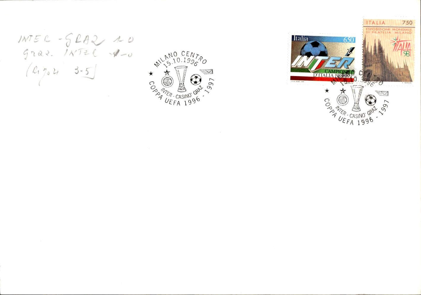 Cartolina Inter Nicola Berti con autografo stampato