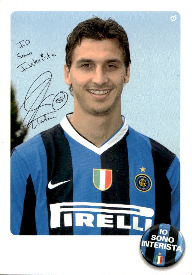 Cartolina calciatore Inter Zlatan Ibrahimovi? con autografo stampato
