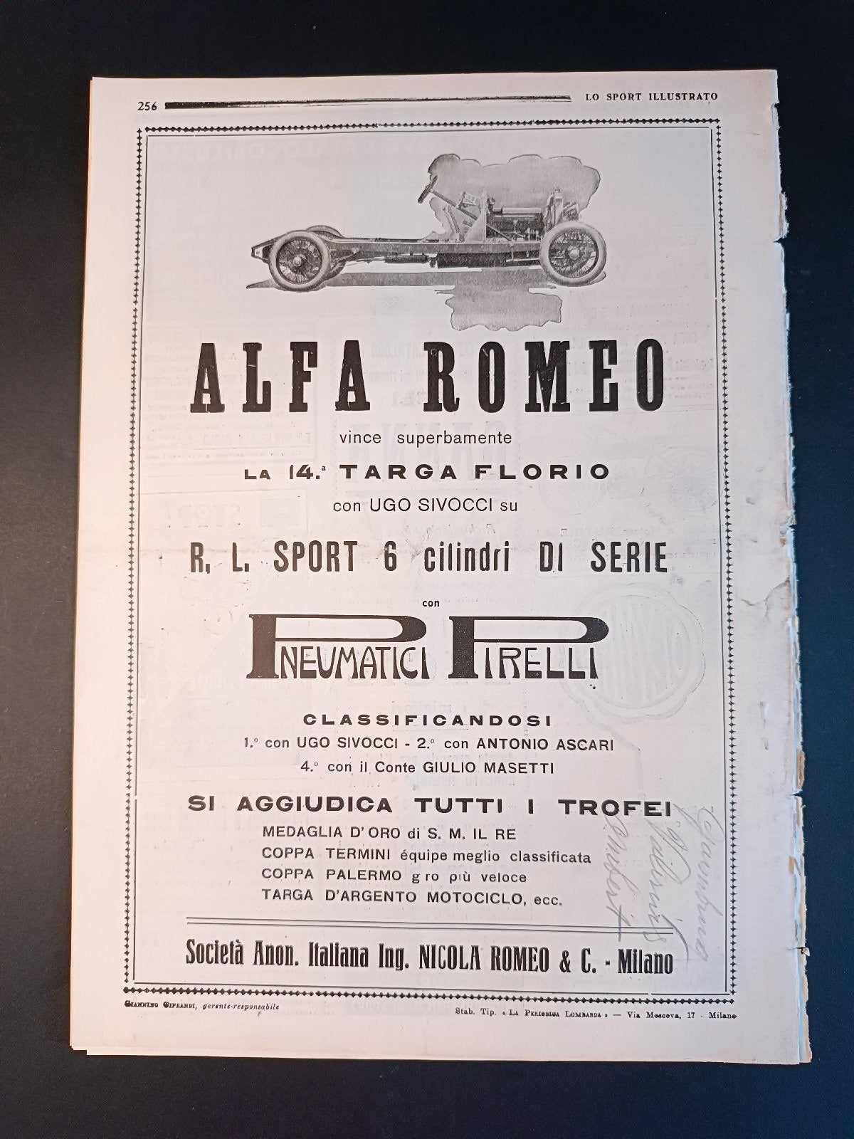 rivista LO SPORT ILLUSTRATO 1923 n 16
