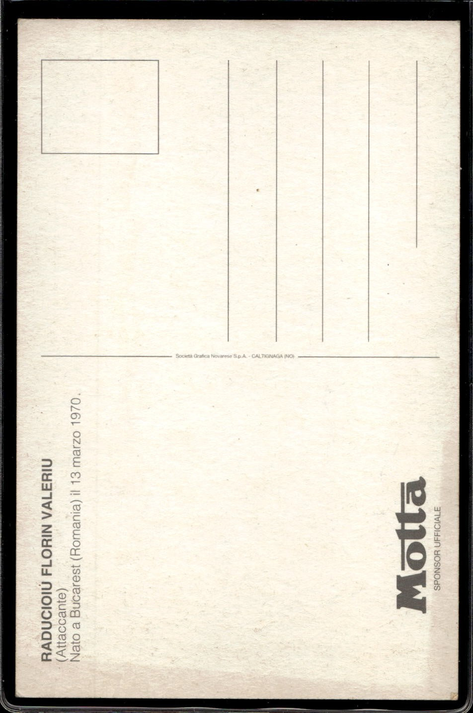 cartolina postcard Calcio Milan MOTTA Raducioiu