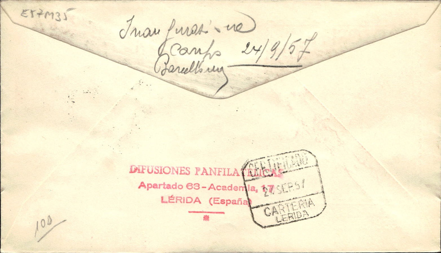 busta primo giorno Barcelona 1957