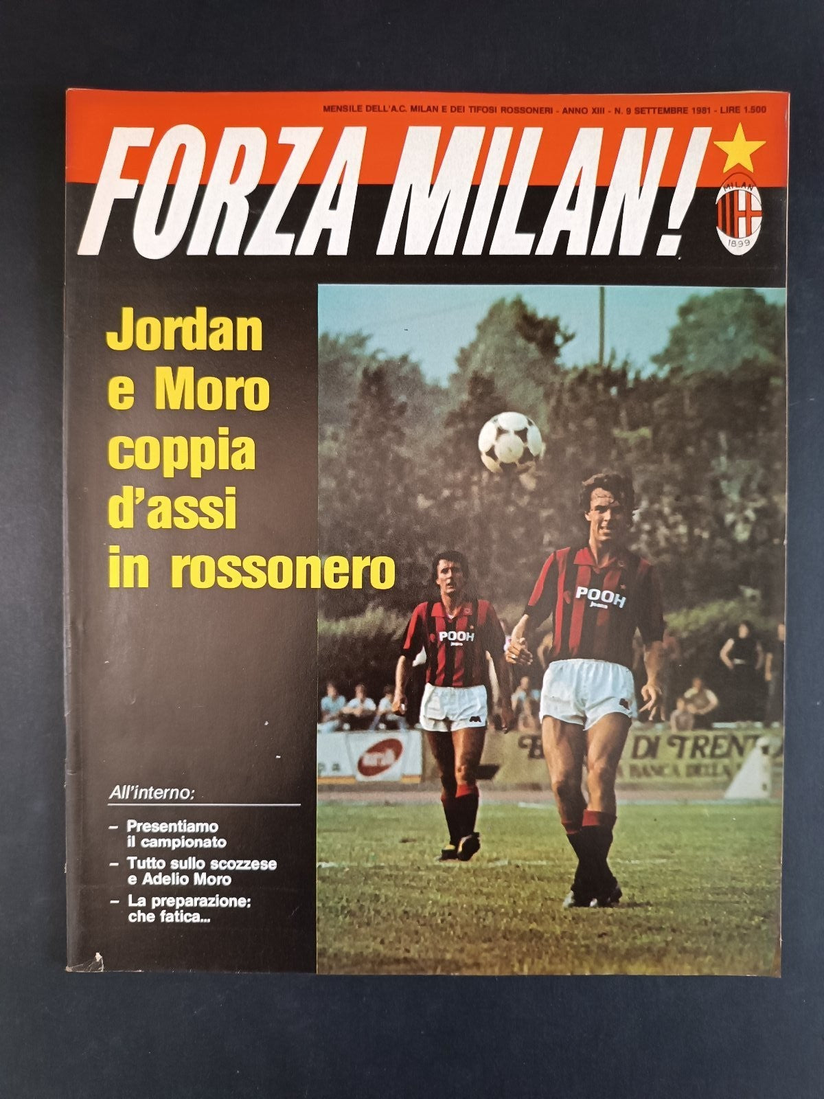 rivista FORZA MILAN - Milan Clubs - anno 1981 n 9 Jordan e Moro