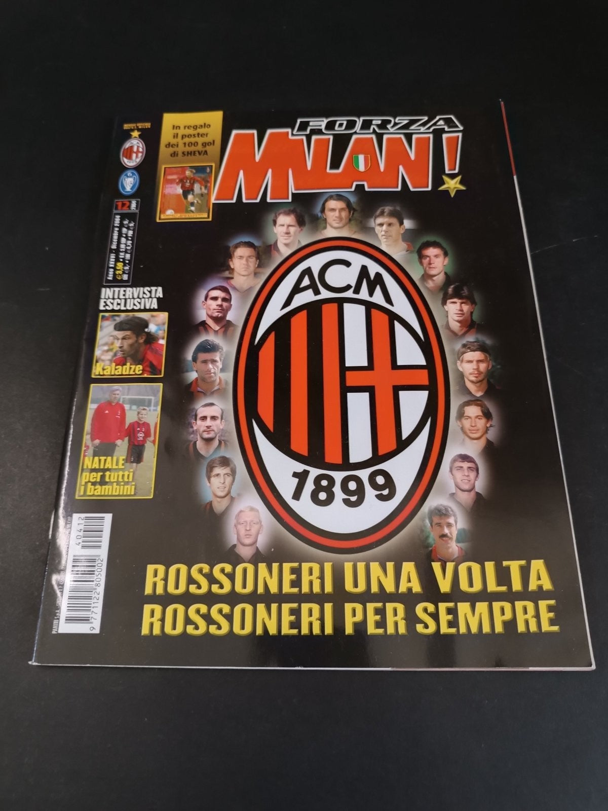 rivista FORZA MILAN - anno 2004 - n 12 Rivera, Maldini, Baresi (con poster)