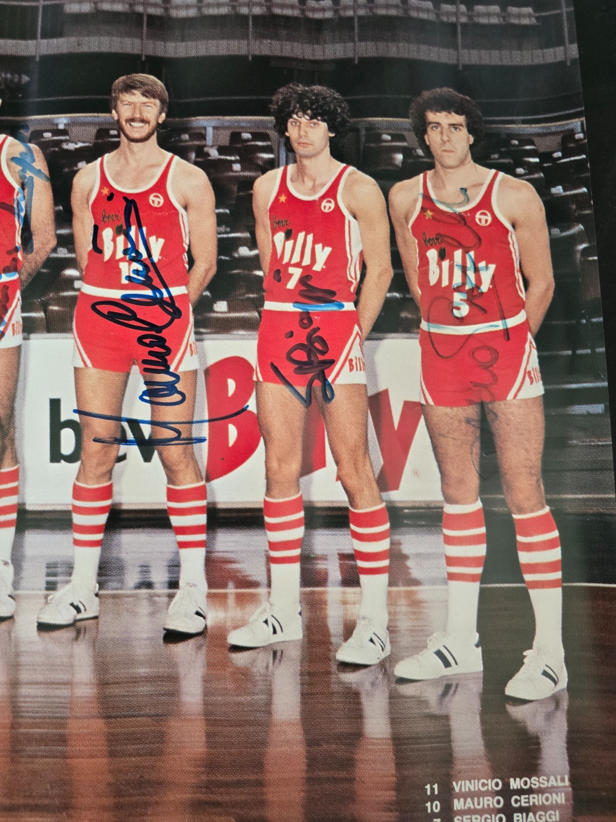 BILLY Olimpia Milano Basket 1980/81 poster autografato dalla squadra originale