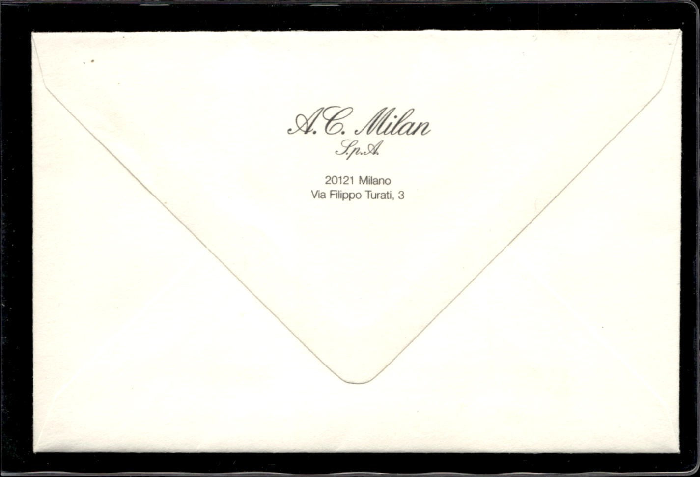 ettera cion Busta Calcio Milan con Autografo Adriano Galliani