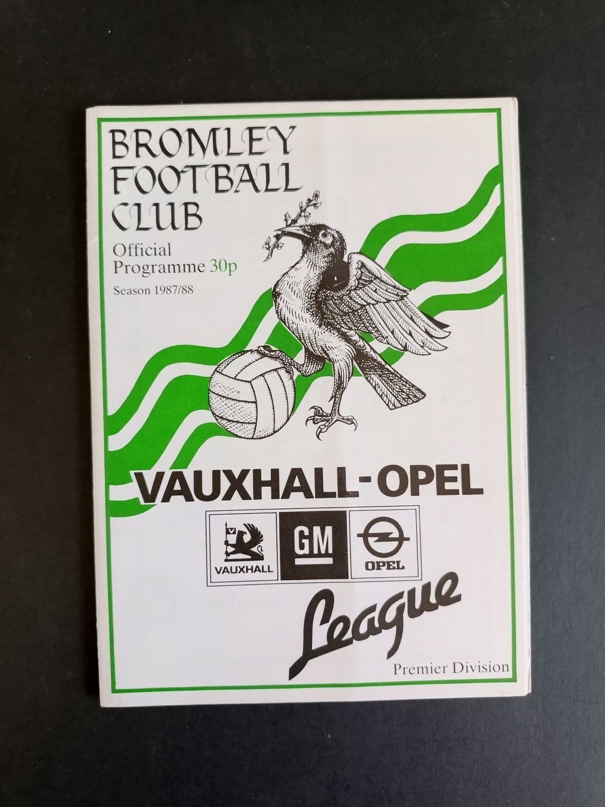 programma calcio Bromley FC season 87/88