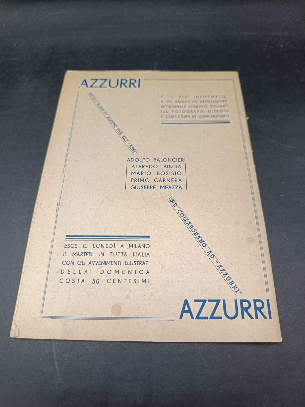 Rivista sportiva Cosmo anno 1934 numero 64 Silvio Piola