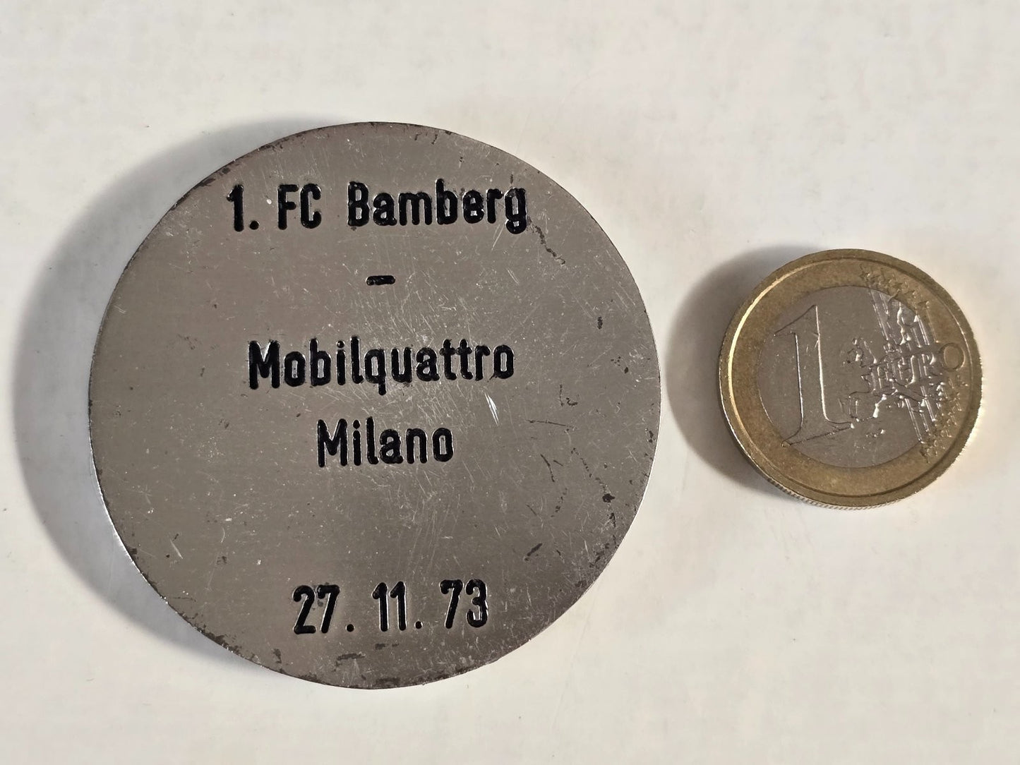 medaglia gara Coppa Korak originale FC Bamberg Mobilquattro Milano Basket 1973