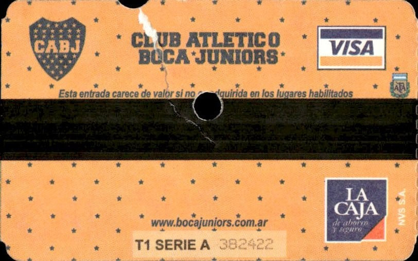 biglietto stadio BOCA JRS VS OLIMPIA (PARAGUAY)